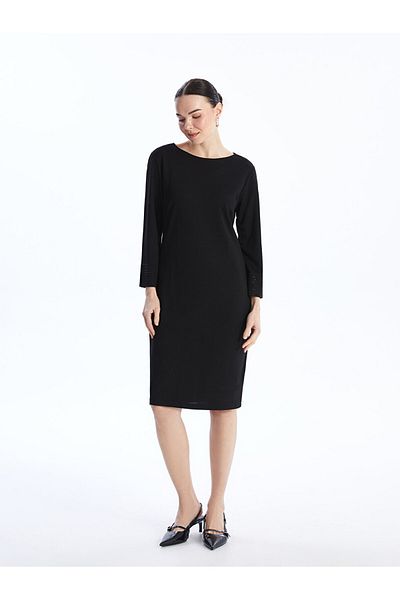 LC Waikiki Crew Neck Shiny Stone Printed Women's Dress