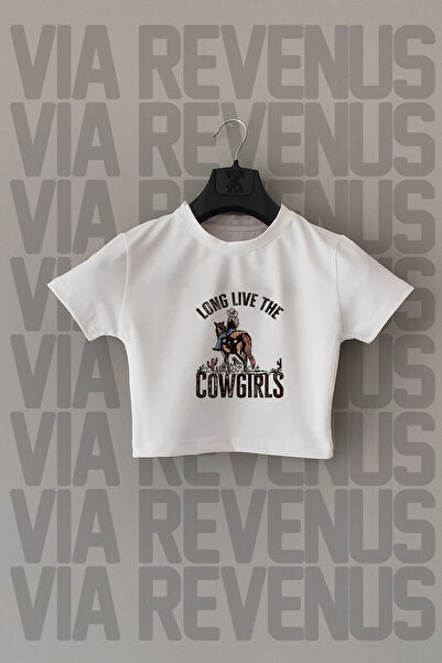 Vordevia CowGirls Lycra White Crop - Αδύνατη εφαρμογή, λαιμόκοψη