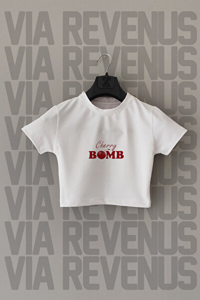 Vordevia Tricou crop alb din lycra cu guler pentru biciclete, cu imprimeu Che...