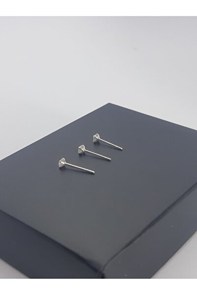 Set 925 Ayar Gümüş (3 Adet) Zirkon Taşlı 3 mm Yuvarlak Küpe(3'lü Ekonomik Paket)