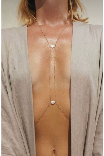 Jovela Gerçek dogal inci vücut aksesuari zinciri