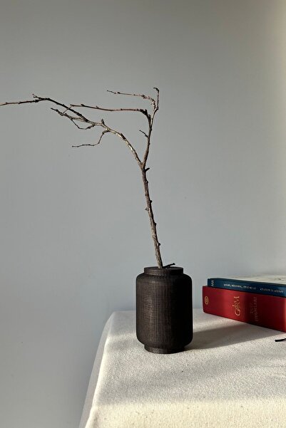 B8 Studio Siyah Eskitme Ahşap Vazo