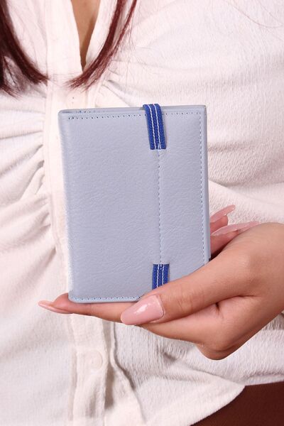 Grande 325 Portofel unisex din piele naturală transparentă pentru carduri ICE BLUE