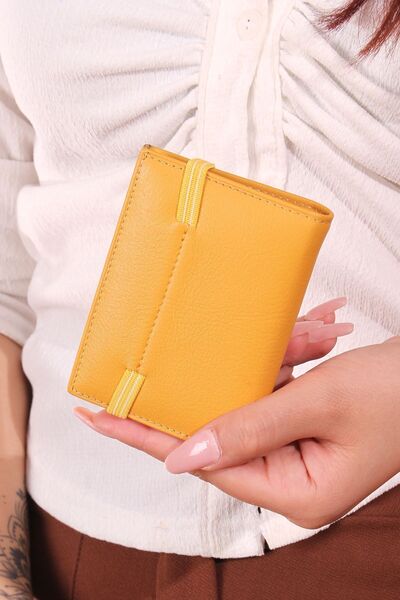 Grande 325 Unisex Genuine Leather Transparent Card Holder Wallet YELLOW