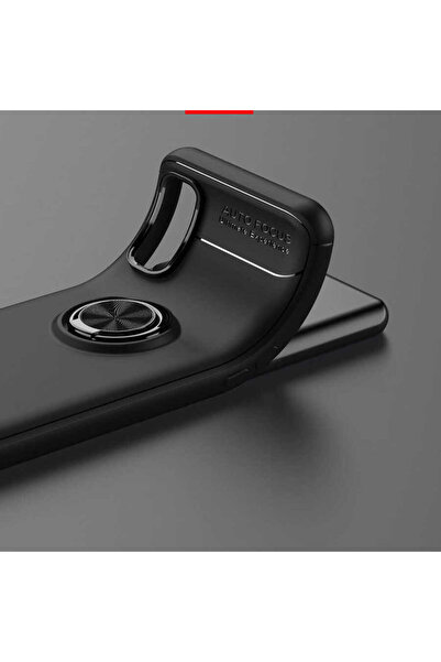 halkhouse Realme 7 Uyumlu Kılıf Auto Focus Yüzüklü Standlı Ravel Silikon Kapak