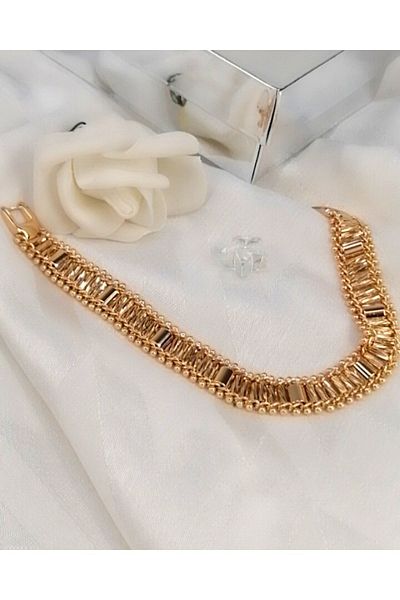 Sonat Collection Vip Series 19 cm Xupıng Coloring, Fading and Allergy-Free Rose Gold Straw Bracelet