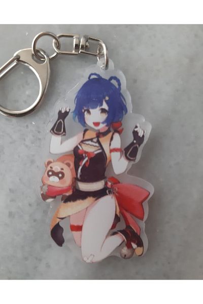 Kaptan Mavi Genshin Impact Xiangling Character Toy Keychain Gift Bag - Ornament Mascot