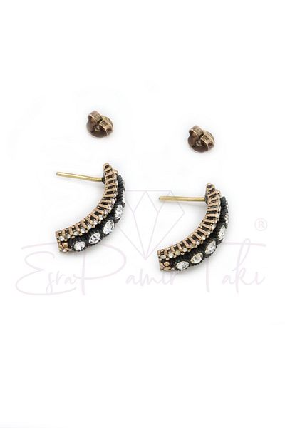 Esra Pamir Diamond Mounted Zircon Stone Earrings