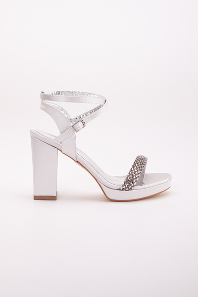 LİLLA Stone Detailed Thick Heeled Women's Platform Evening Dress Shoes