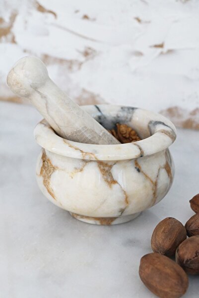 3Wdesign Bej Mermer Büyük Boy Havan