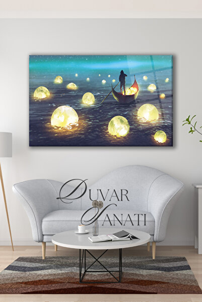 duvarsanatı Sakupljač mesečine, slika na staklu sa brodom i morskim pejzažom,...