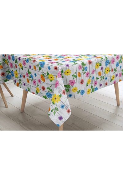 Sfr Home by FİSKOS مفرش طاولة من القماش الزيتي PVC بنمط الزهرة
