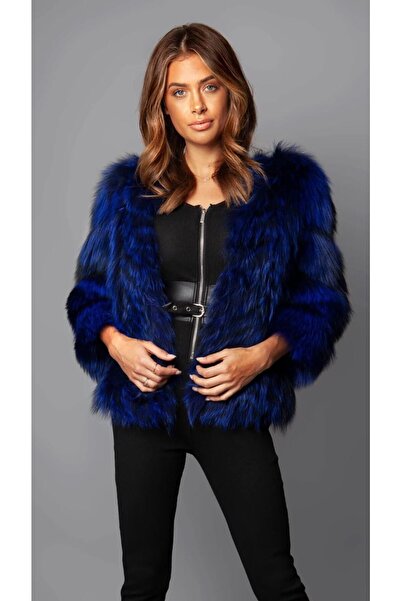 janbely Mavi Kürklü Mont