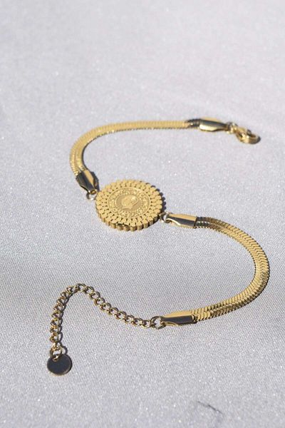 Buddy Bobo Italian Scrunch Chain Gold Stainless Steel Bracelet