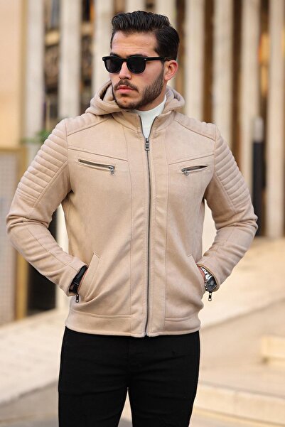 Delpino Ανδρικό σουέτ μπουφάν με κουκούλα