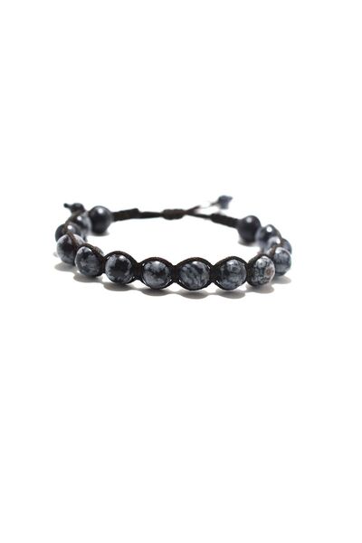 takıdükkanım Obsidian 8 mm Macrame Braided Bracelet