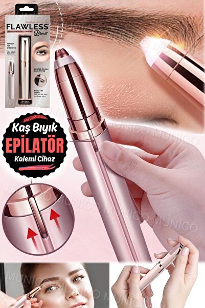 Munico Şarj Edilebilir Kaş Düzeltici Makyaj Epilatörü Göz Kaş Bıyık Tıraş Makinesi Taşınabilir Mini Kaş