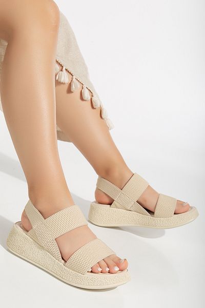EYLÜLDEN MODA SHOES Sandale de damă elastice cu toc pană