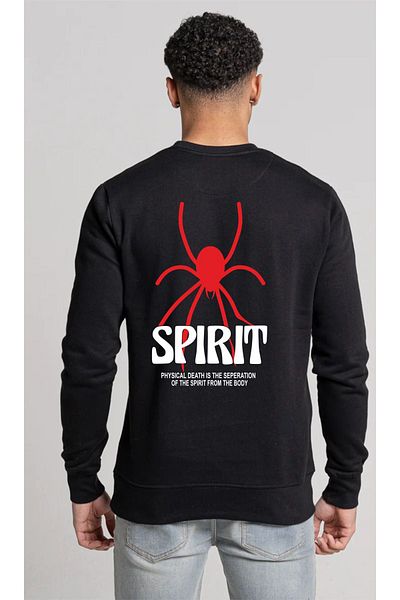 LAND MODA Hanorac oversize cu glugă cu imprimeu Spider Spirit unisex