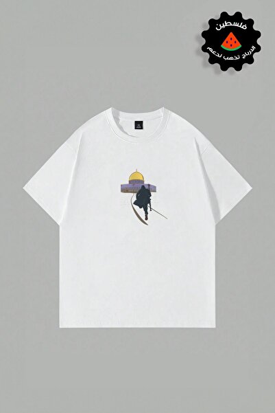 LAND MODA Συλλεκτικά μπλουζάκια φούτερ με στάμπα 1 TREND Unisex Oversize Pale...