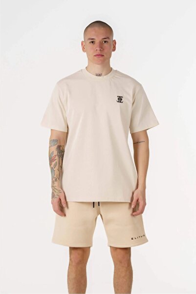 Elitair Logo T-shirt Bej - Fashion Giyim Mağazası 2024