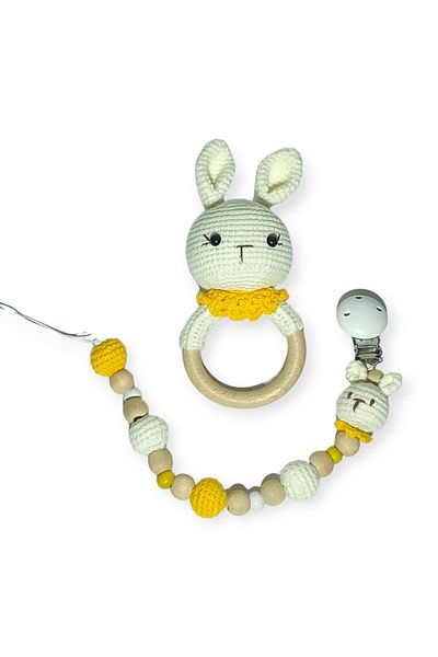 Birmelek Set with External Scratcher and Pacifier Strap