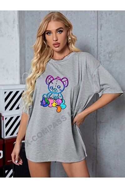 x-compass life THSORT de damă din bumbac cu imprimeu urs colorat