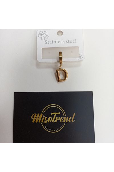 miso aksesuar takı Misotrend Steel D Letter Single Balloon Earrings