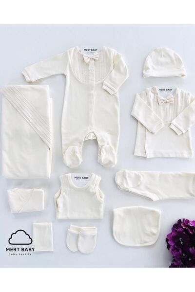 Mert Baby طقم إنتاج طبي عضوي من إنزو ناتشورال مكون من 10 قطع، 100% قطن، لحديث...