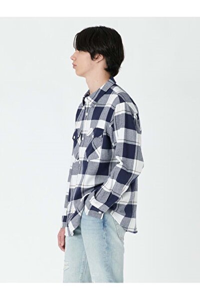 Levi's MEN'S PLAID SHIRT RELAXED FIT WESTERN GOUGH PLAID NAVAL A A1919-0037