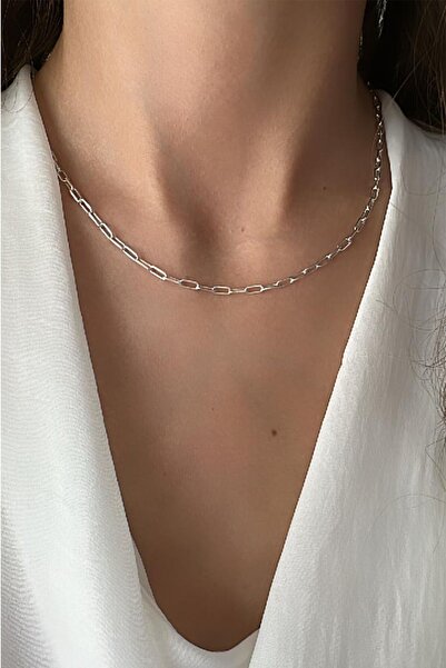 Serline Desing 925 Ayar Gümüş Patentli , Gümüş Ataç Zincir (orta kalınlık)