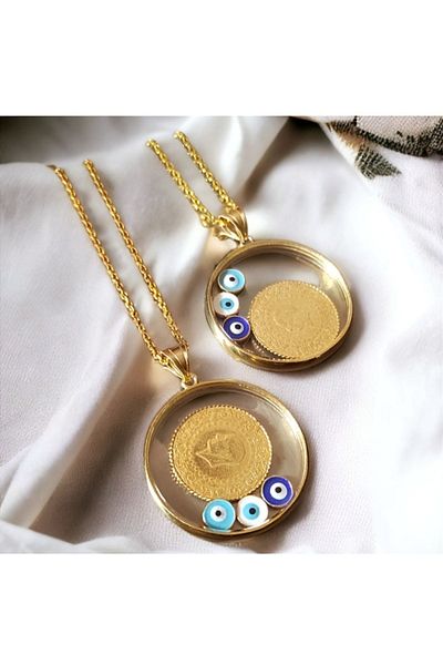 zeynep Z&D ACCESSORY 316 L Gold Fan with Chafing 45 cm Steel necklace