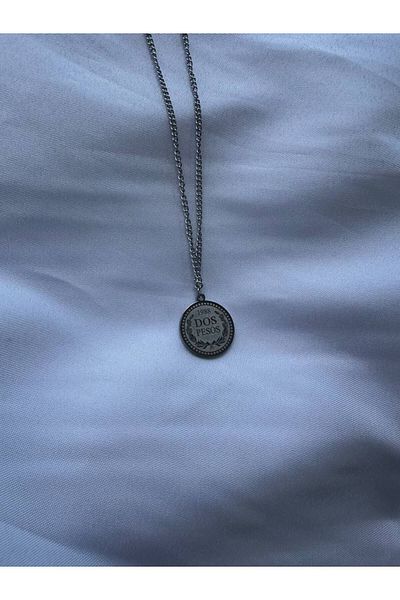Arvens Silver Elizabeth Men's Double Sided Women's Necklace Unisex Stainless Steel Does Not Tarnish Does Not Lose Color