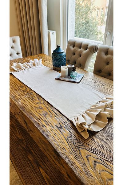 Decamor home Vintage βελούδινη υφή χωρίς πόνο πέτρα διπλής στρώσης βολάν Runner