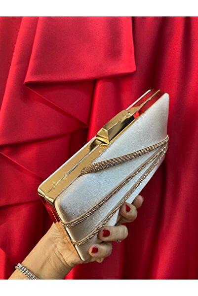 NAZART Γυναικείο σατέν πέτρινο δέρμα, βραδινό φόρεμα Clutch Portfolio και βραδινή τσάντα