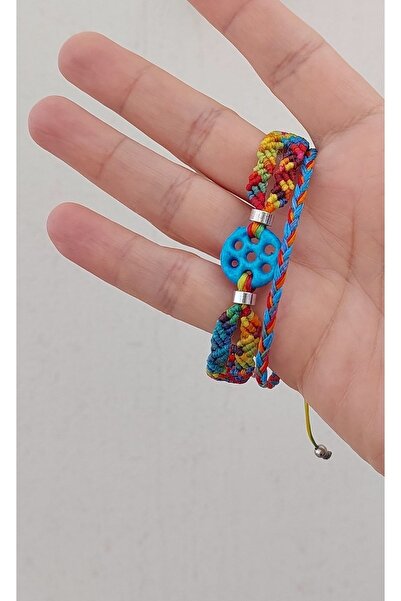 ZDTHandmade Süryani Nazar Boncuğu Renkli Yedi Delikli Makrome Bileklik Takımı