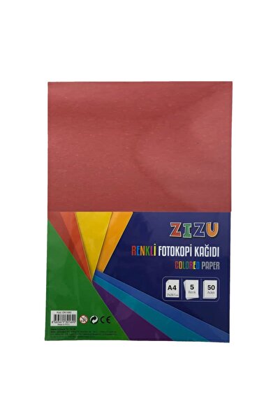 Zizu ورق نسخ مقاس A4 - 5 ألوان، عبوة من 50 قطعة