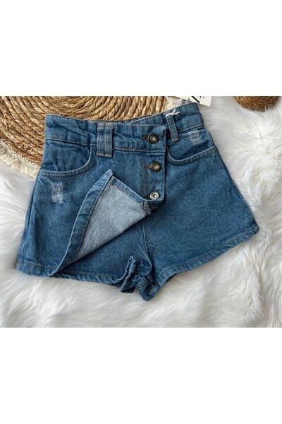 bebitomkids Kız 3-12 Yaş Kot Şort