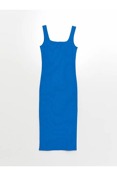 LC Waikiki LCW Vision - Rochie solidă pentru femei cu gât pătrat