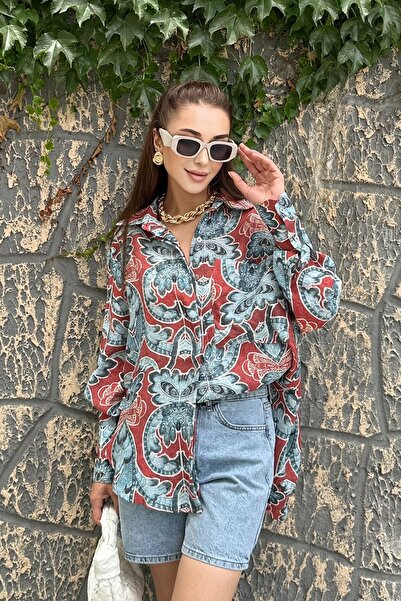 Tünel moda قميص فاست بيري كبير الحجم من الكتان متعدد الألوان ومرسوم بنقوش