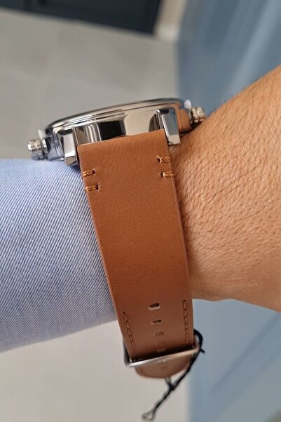 Daniel Klein Taba Deri Kayışlı Metalik Kasa Çift Saatli Erkek Kol Saati