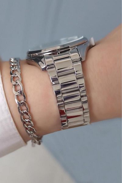 Daniel Klein Water Green Dial Calendar Metallic Women's Wristwatch + Bracelet Gift