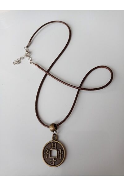 PİRAMİGO Chinese Luck Blessings Coin Pendant Bronze Plated