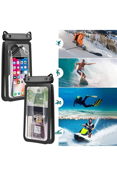 UPEKA Tüm Modellere Uymlu Yüzen Su Geçirmez Telefon Kılıf Boyun Askılı Sualtı Kayak Waterproof