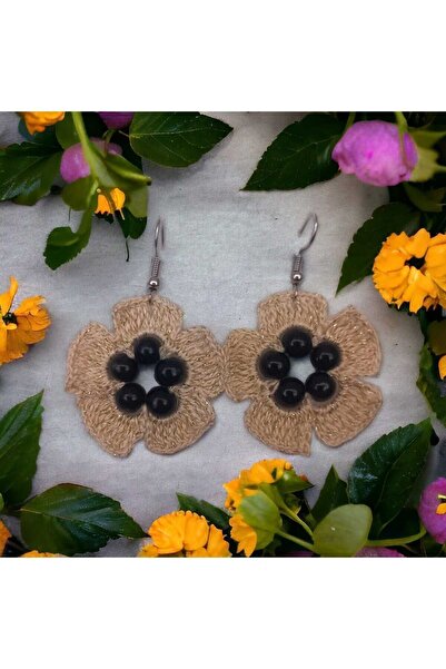 Crystal Atelier Ethnic Authentic Flower Earrings - Soft Vibes Vintage Hoop, Pearl Beaded Gift