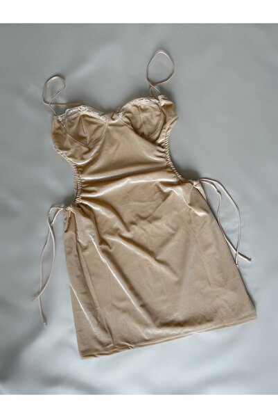 CNcompany Kadife Görünümlü Örme Kumaş İthal Gecelik