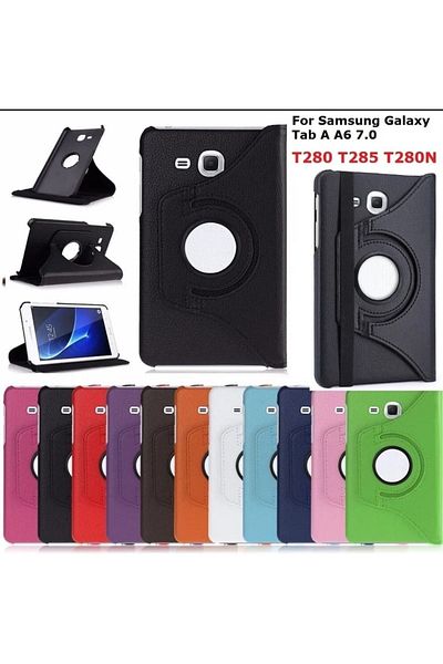 CoverCenter حافظة لجهاز سامسونج جالاكسي تاب A6 T280 T285 7 بوصة 360 درجة قابلة للدوران أفقيًا وعموديًا