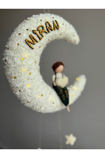 Pure Erkek Bebek Ledli Keçe Bebek Kapı Süsü