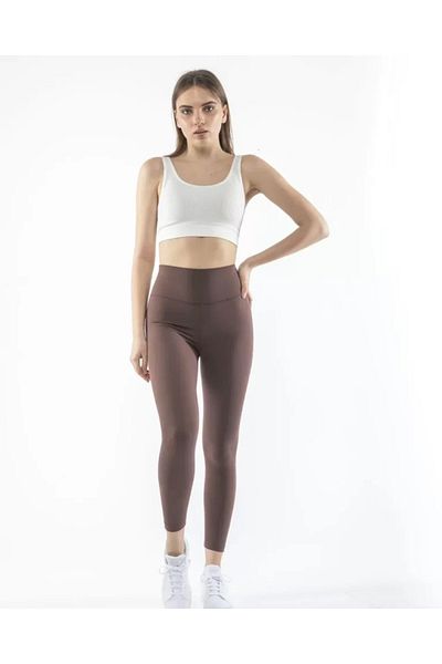 Moka Shopin High Waist Brown Sports Tights
