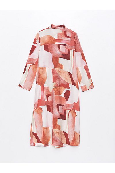 LC Waikiki Patterned Long Sleeve Women's Shirt Dress